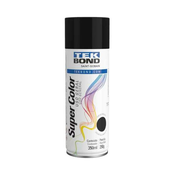 Tinta Spray Aerossol Uso Geral Preto Fosco 350ml - Tekbond