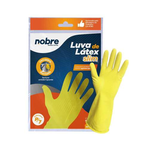 Luva Multiuso Ltex Limpeza Amarela Pequena 38827 - Nobre