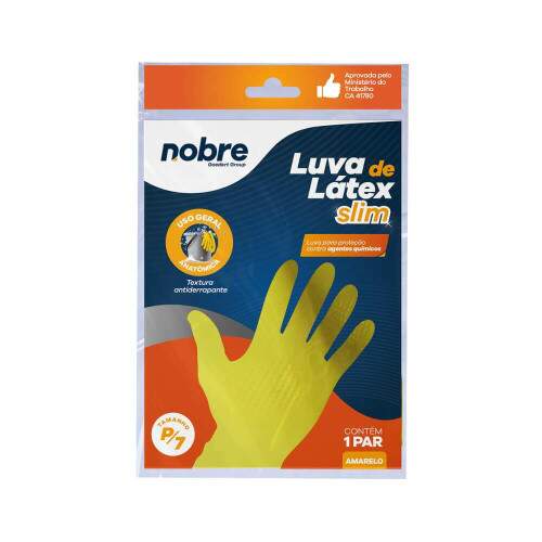 Luva Multiuso Ltex Limpeza Amarela Pequena 38827 - Nobre