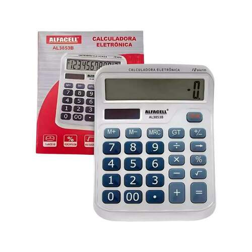 Calculadora de Mesa 12 Dgitos Bateria AL3853B Sortida - Alfacell