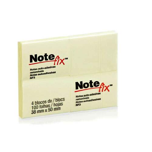 Bloco de Notas Adesivas Post-it Amarelo 38x50mm 4 Blocos Notefix - 3M