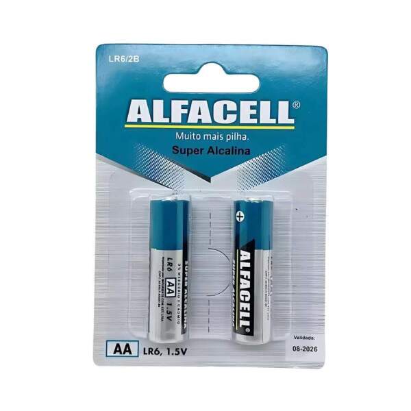 Pilha Alcalina AA Pequena Blister C/ 2 Un - Alfacell