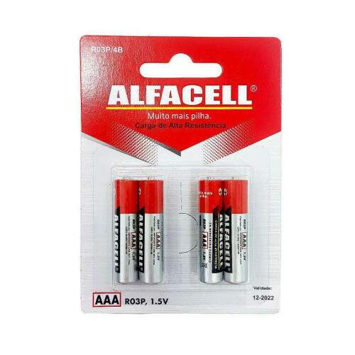 Pilha Alcalina AAA Blister C/ 4 Un - Alfacell