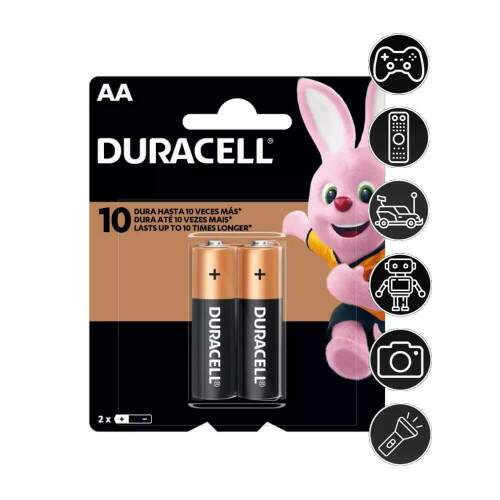 Pilha Alcalina AA Pequena C/2 - Duracell