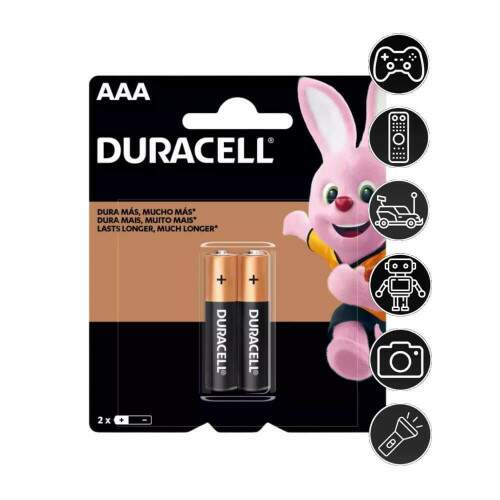 Pilha Alcalina AAA Palito C/2 - Duracell