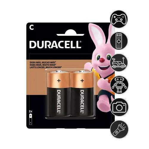 Pilha Alcalina C Mdia C/2 - Duracell