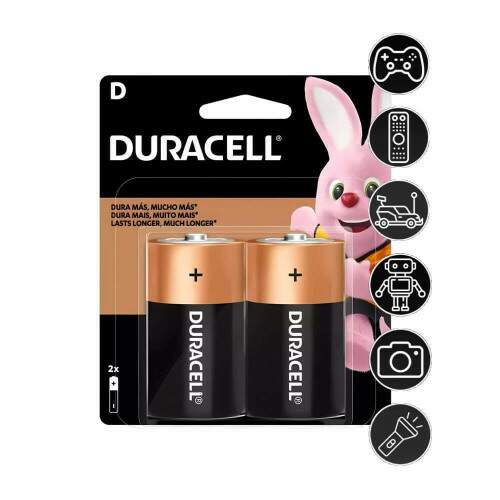 Pilha Alcalina D Grande C/2 - Duracell