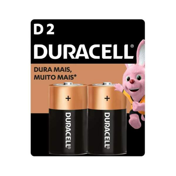Pilha Alcalina D Grande C/2 - Duracell