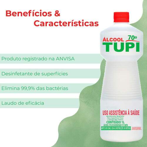 lcool Lquido 70 1L - Tupi