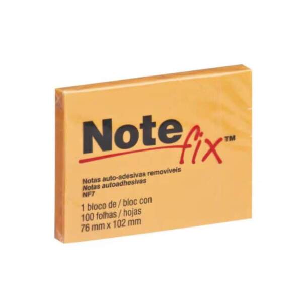 Bloco de Notas Adesivas Post-it Laranja 76x102mm 100 Folhas Notefix - 3M