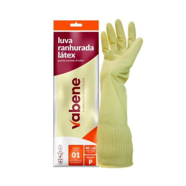 Luva L�tex Ranhurada Pequena Cano Longo - Vabene