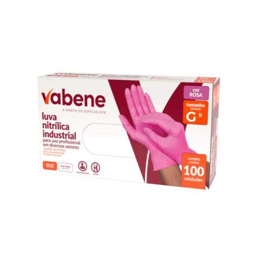 Luva Nitrlica Grande Sem P Rosa Cx/100 - Vabene