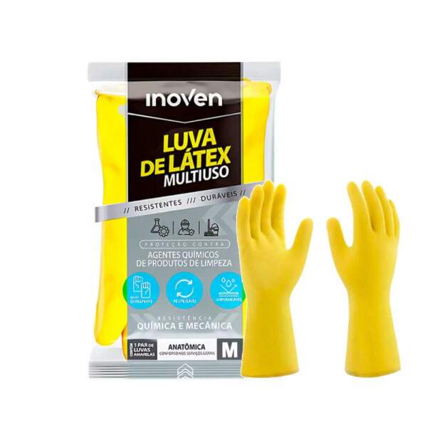 Luva Latx Multiuso Amarela Mdia - Inoven