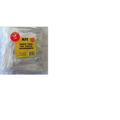 Kit Talher Garfo, Faca, Sal Palito e Guardanapo com 50un