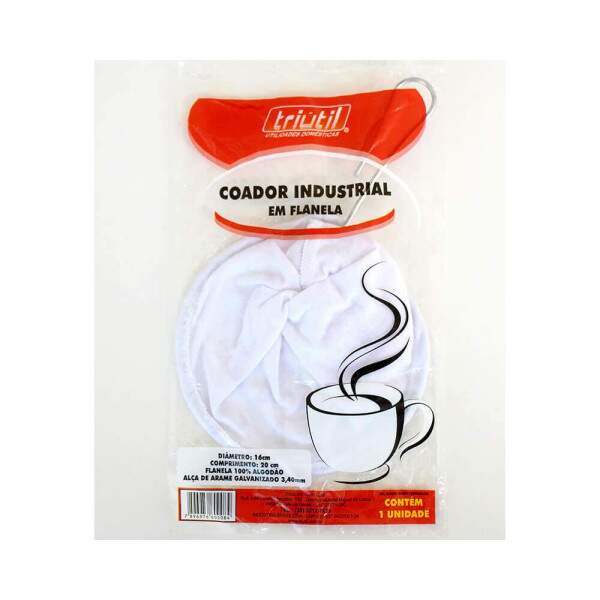 Coador Caf Indstrial Flanela 16cm Cabo de Ao Triutil - 16cm