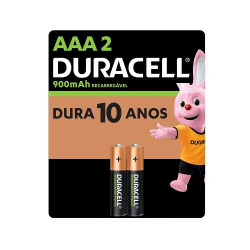Pilha Alcalina AAA Recarregvel C/2 - Duracell