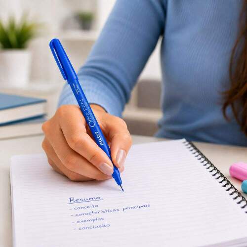 Caneta Hidrográfica Pilot Office Pen 1.0 Azul Escrita Precisa