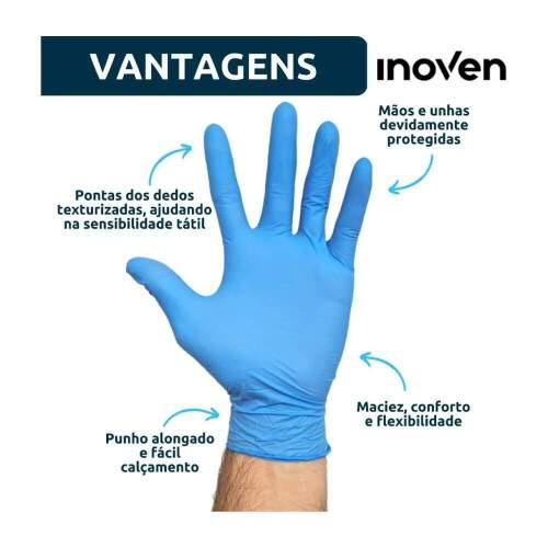 Luva Nitrilica Sem P Azul Pequena Cx/100 - Inoven