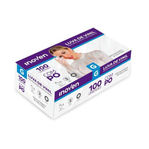 Luva Vinil Procedimento Grande Com P Cx/100 - Inoven