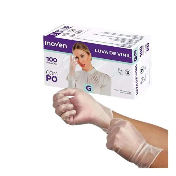 Luva Vinil Procedimento Grande Com P Cx/100 - Inoven