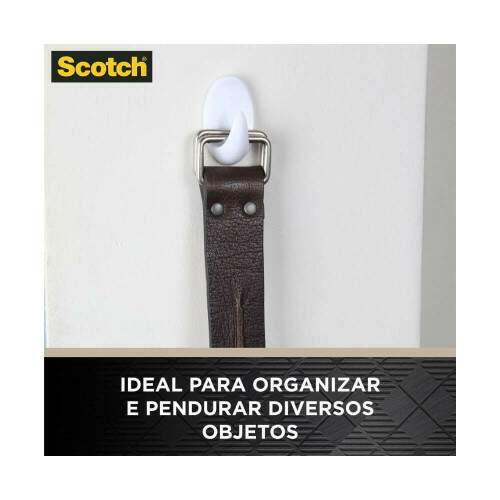 Gancho Adesivo M�dio Scotch 1kg Branco 3 Pe�as - 3M