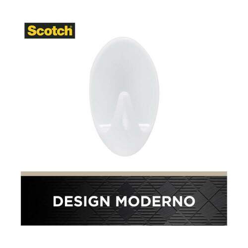 Gancho Adesivo M�dio Scotch 1kg Branco 3 Pe�as - 3M