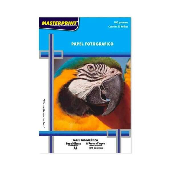 Papel Glossy A4 Fotogr�fico 180g 50 Folhas - Masterprint