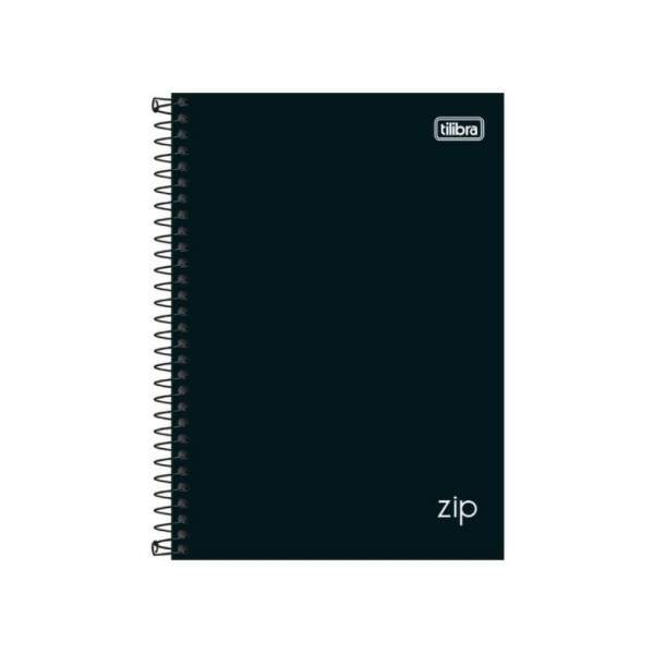 Caderno Espiral 1/4 Capa Dura 80 Folhas Zip Preto - Tilibra