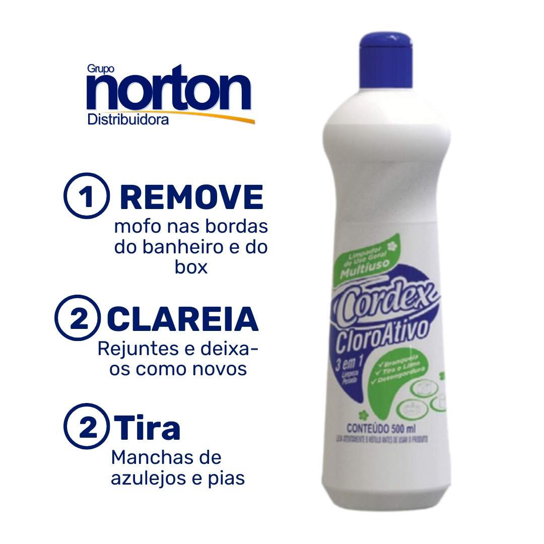 衛生日用品 Rock Limpador 500ml Mult 3 em 1 Cloro Squeeze Cordex - 1157 Cloro