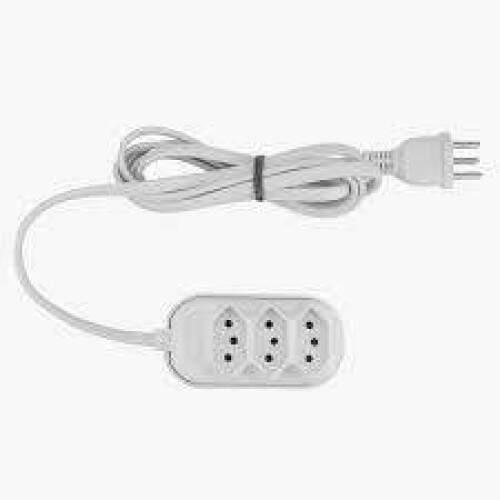 Extenso Eltrica 3 Metros Tripolar Branca Com 3 Tomadas Forusi