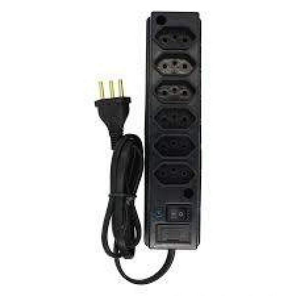 Filtro de Linha Rgua 4 Tomadas Preto Boto Liga/Desliga Forusi