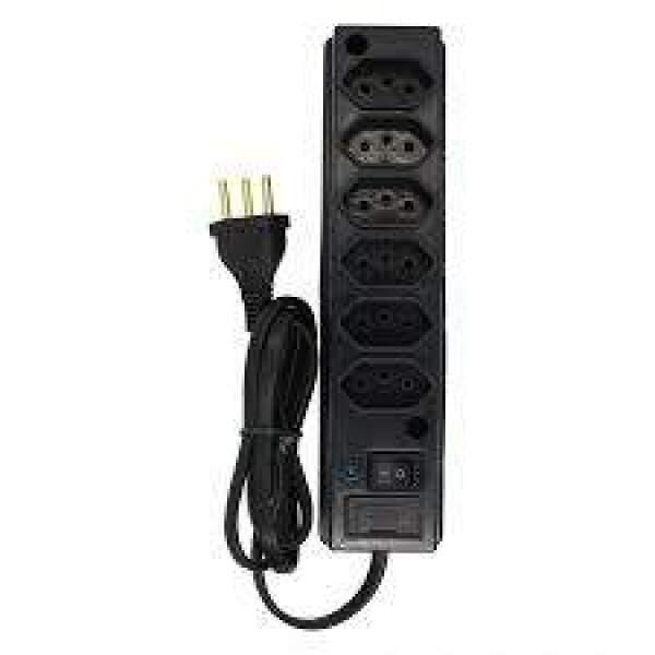 Filtro de Linha Rgua 6 Tomadas Preto Boto Liga/Desliga Forusi