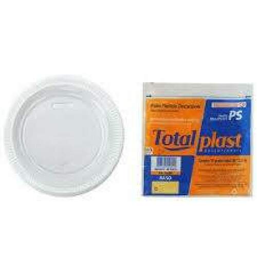 Prato Pl�stico 18cm Raso Branco Totalplast Pct/10