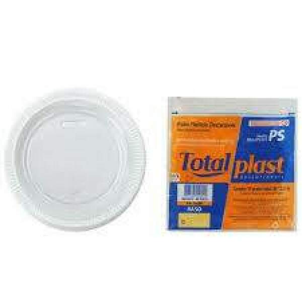 Prato Plstico 18cm Raso Branco Totalplast Pct/10 