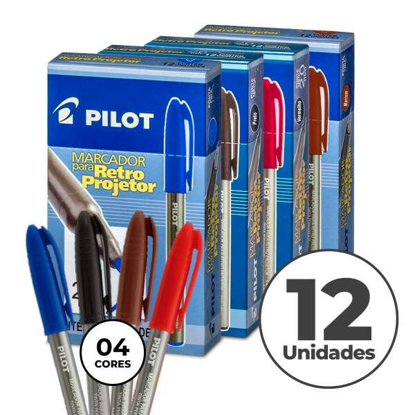 Caixa 12 Canetas Retroprojetor Permanente 2.0 Ponta Mdia