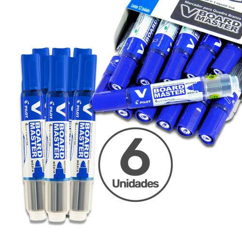 Caixa 6 Marcadores para Quadro Branco Recarregvel Wbma Pilot