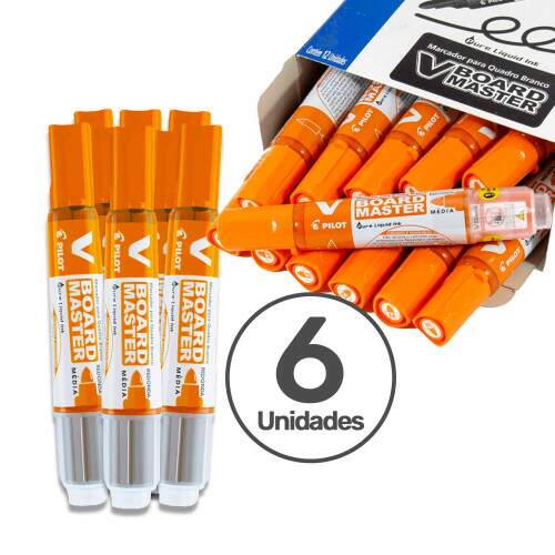 Caixa 6 Marcadores para Quadro Branco Recarregvel Wbma Pilot