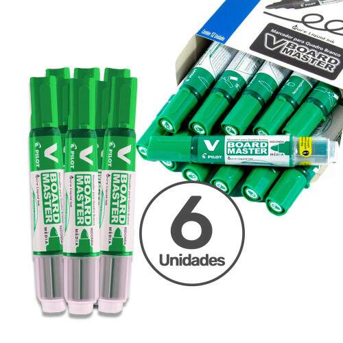 Caixa 6 Marcadores para Quadro Branco Recarregvel Wbma Pilot