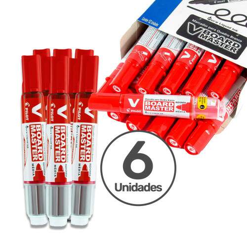 Caixa 6 Marcadores para Quadro Branco Recarregvel Wbma Pilot
