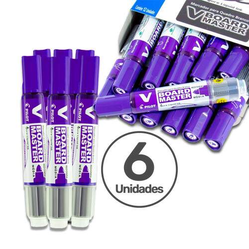 Caixa 6 Marcadores para Quadro Branco Recarregvel Wbma Pilot