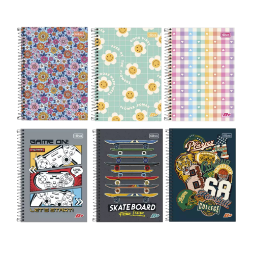 Caderno 1/4 Espiral Capa Dura D+ 200 Folhas - Tilibra