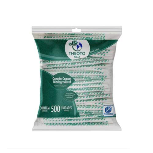Canudo Biodegradvel Pct/500 75086 - Theoto
