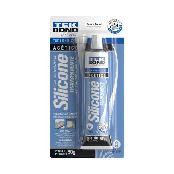 Silicone Actico Transparente Blister 50g - Tekbond