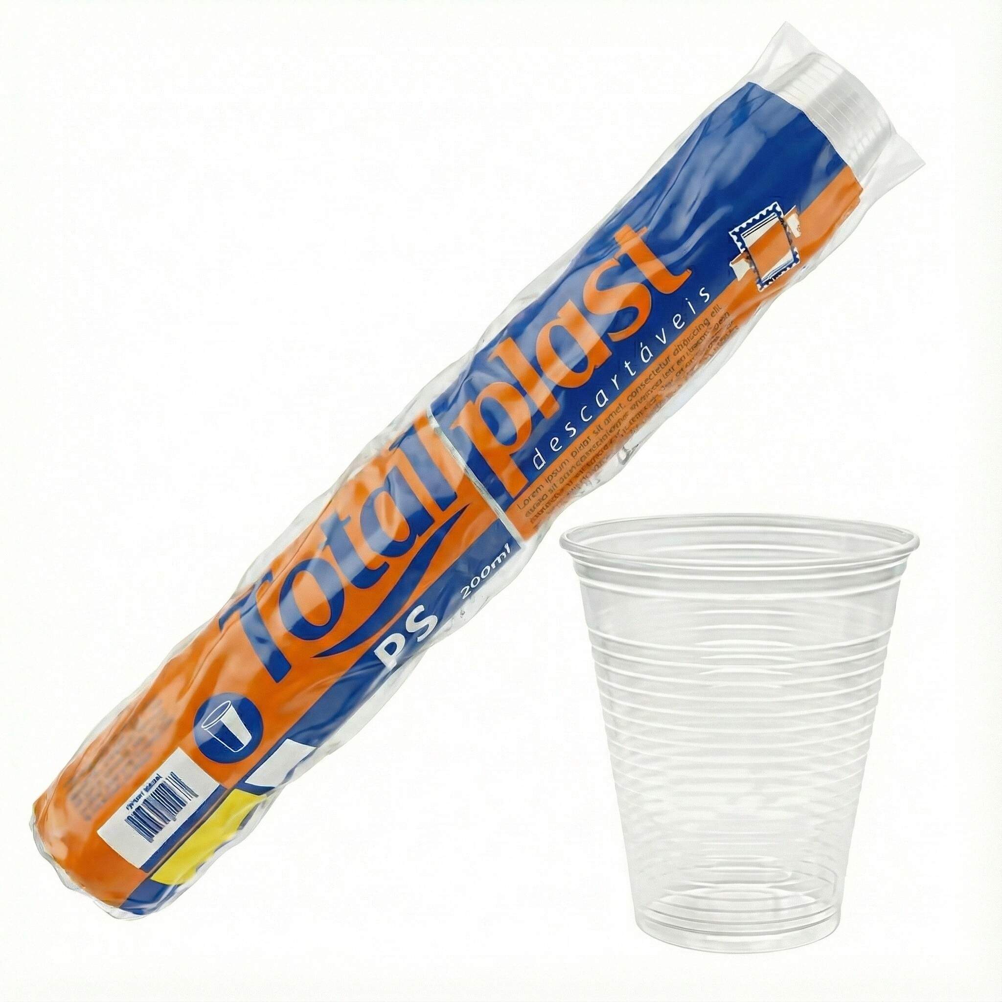 COPO DESCARTAVEL 180ML PS TRANSPARENTE C/100 TOTALPLAST