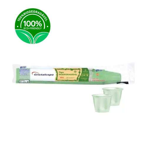 Copo Descartvel Biodegradvel 50ml Pct/100 - Cristalcopo