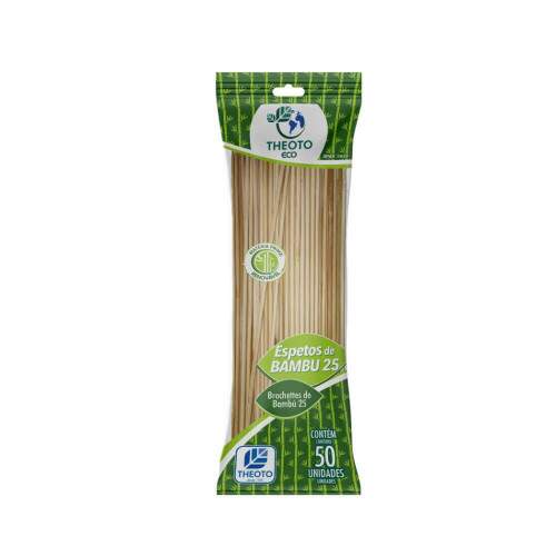 Palito Espeto de Bambu Mdio 25cm Pct/50 - Theoto