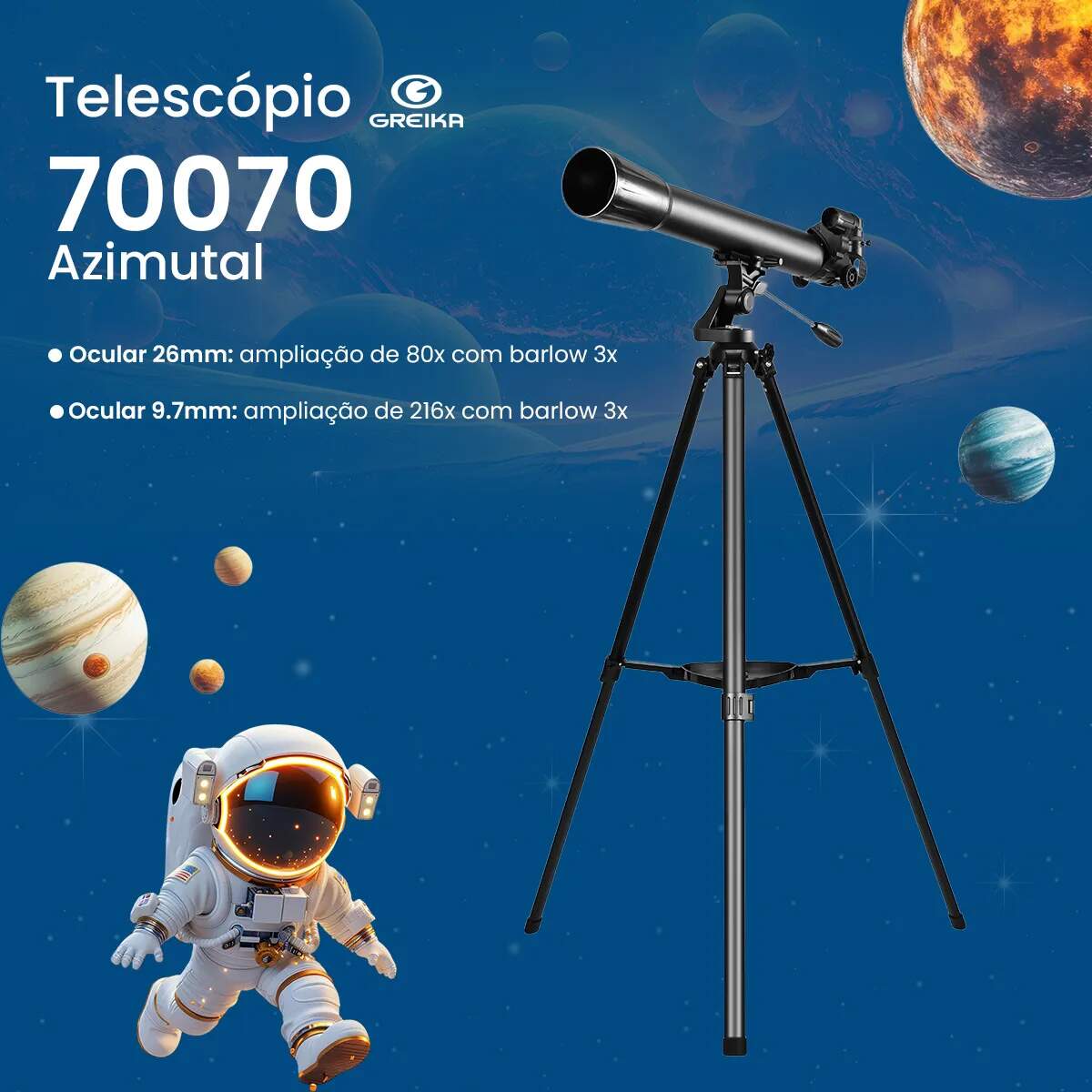 Telescópio Greika 70070 70AZ