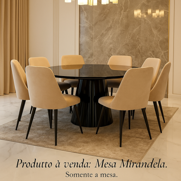 Mesa Redonda Resina preta Mirandela