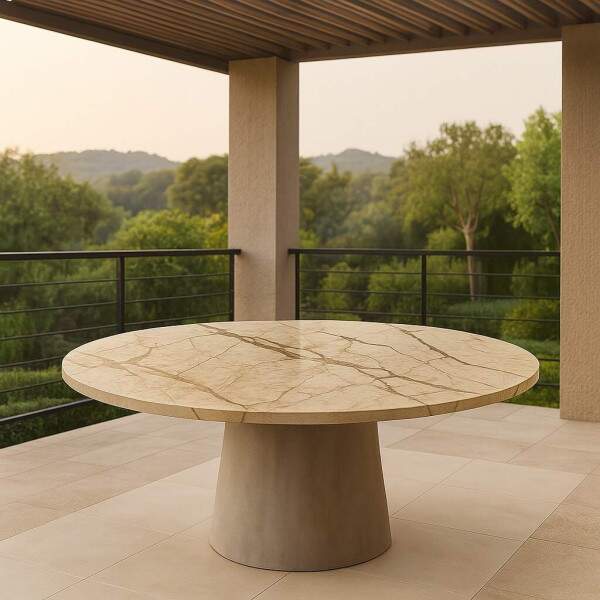 Mesa Blue Deep Base em Cone Cimentcia