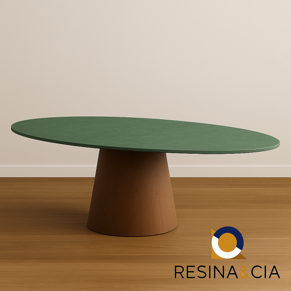 Mesa de Jantar Oval Verde Guatemala